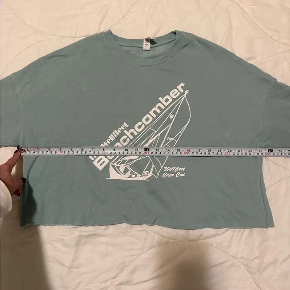 Beachcomber Large Sea Foam Green Cropped Crewneck Sweatshirt - Picture 5 of 11